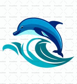 Delfin und Ozeanwelle